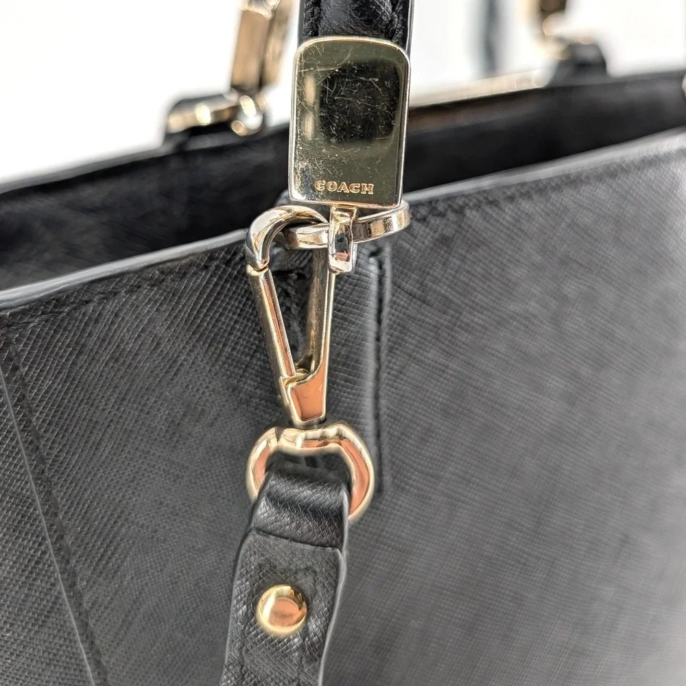 Coach Madison Saffiano Leather Mini North/South Tote Bag Black 1329-29001
